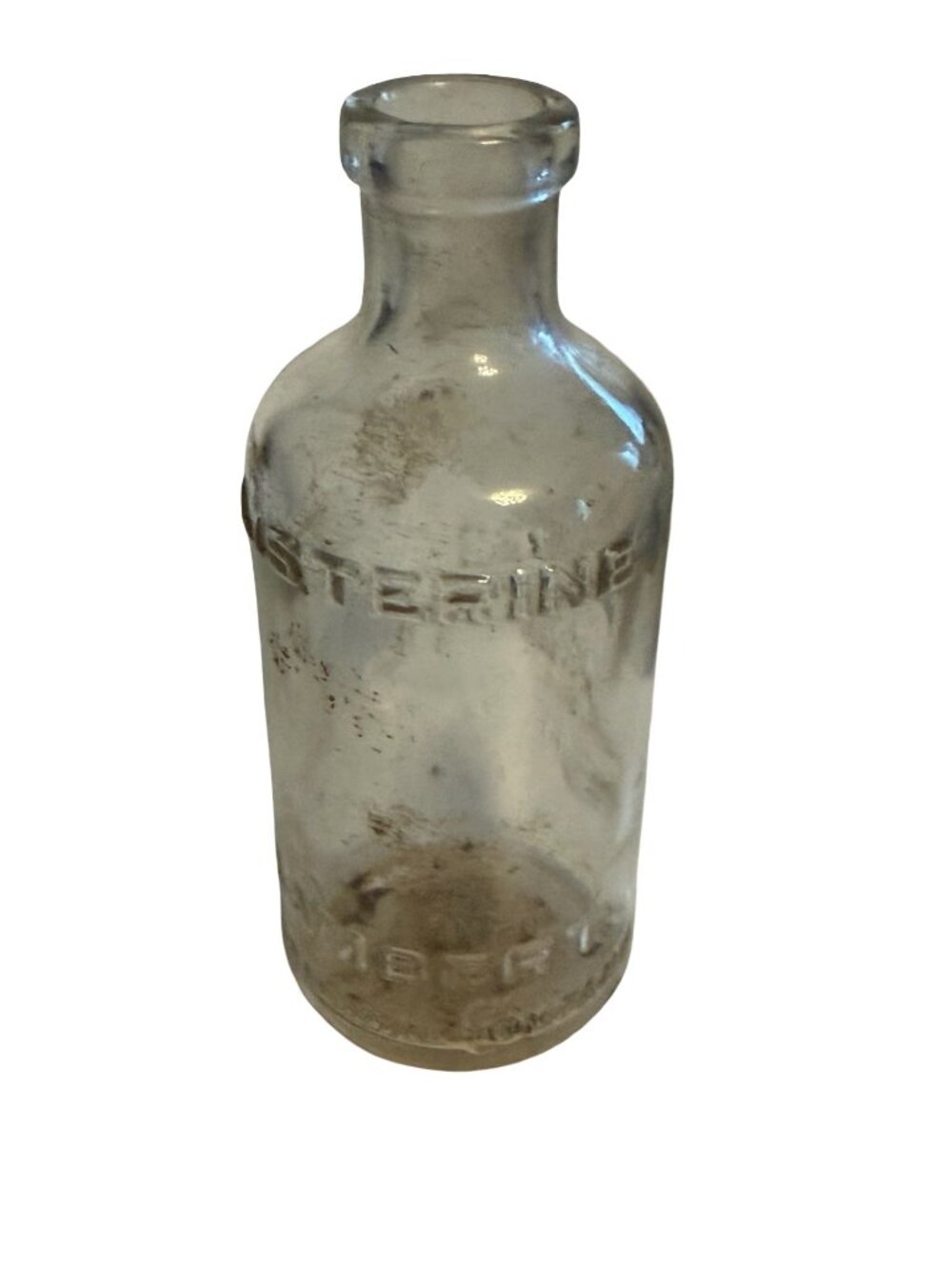 Antique Listerine Lambert Pharmacal Company Embossed Glass Bottle Medicine Apoth